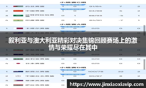叙利亚与澳大利亚精彩对决集锦回顾赛场上的激情与荣耀尽在其中